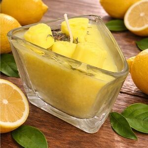 Yellow Scented Candle in Glass Holder